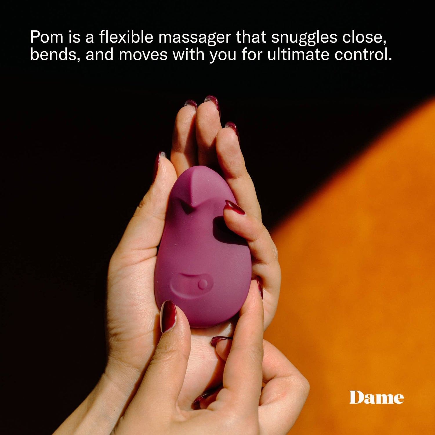Pom Vibrator - Plum | Flexible Palm Clitoral Massager